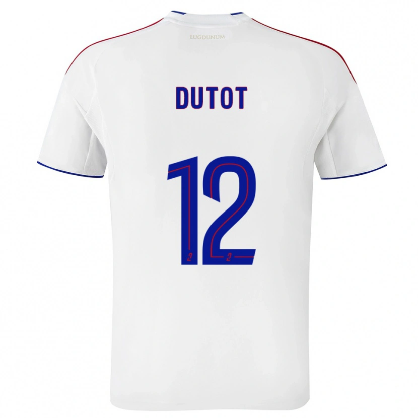 Danxen Bambino Maglia Timothée Dutot #12 Bianco Rosso Kit Gara Home 2025/26 Maglietta