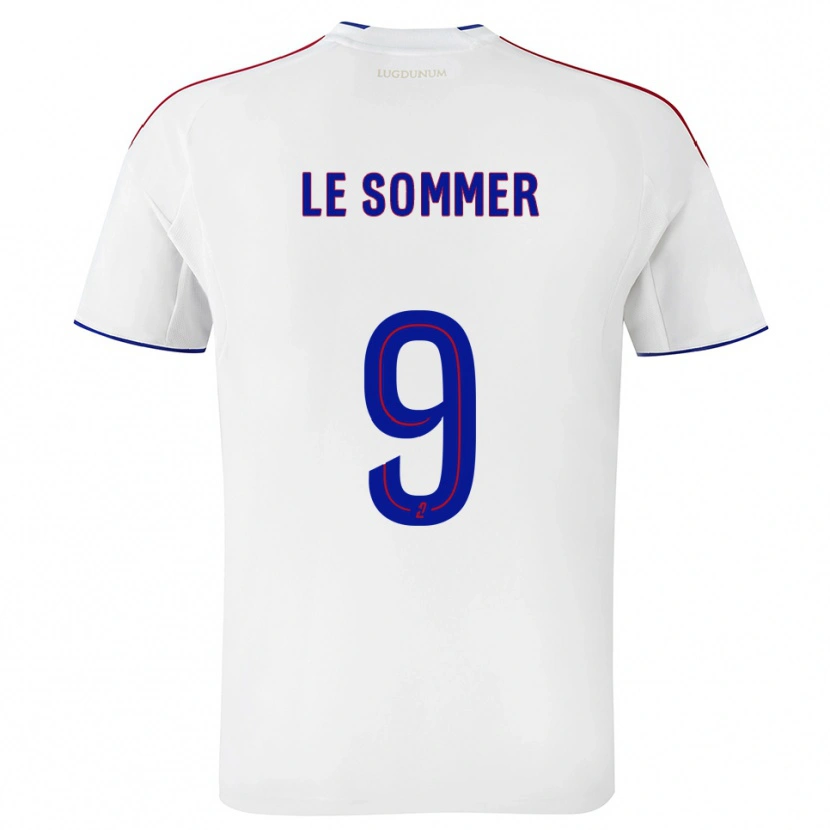 Danxen Bambino Maglia Eugenie Le Sommer #9 Bianco Rosso Kit Gara Home 2025/26 Maglietta