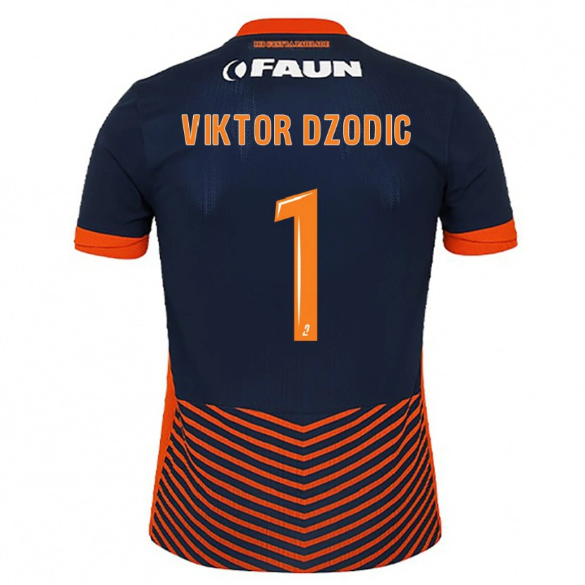 Danxen Bambino Maglia Viktor Dzodic #1 Blu Mezzanotte Arancione Kit Gara Home 2025/26 Maglietta