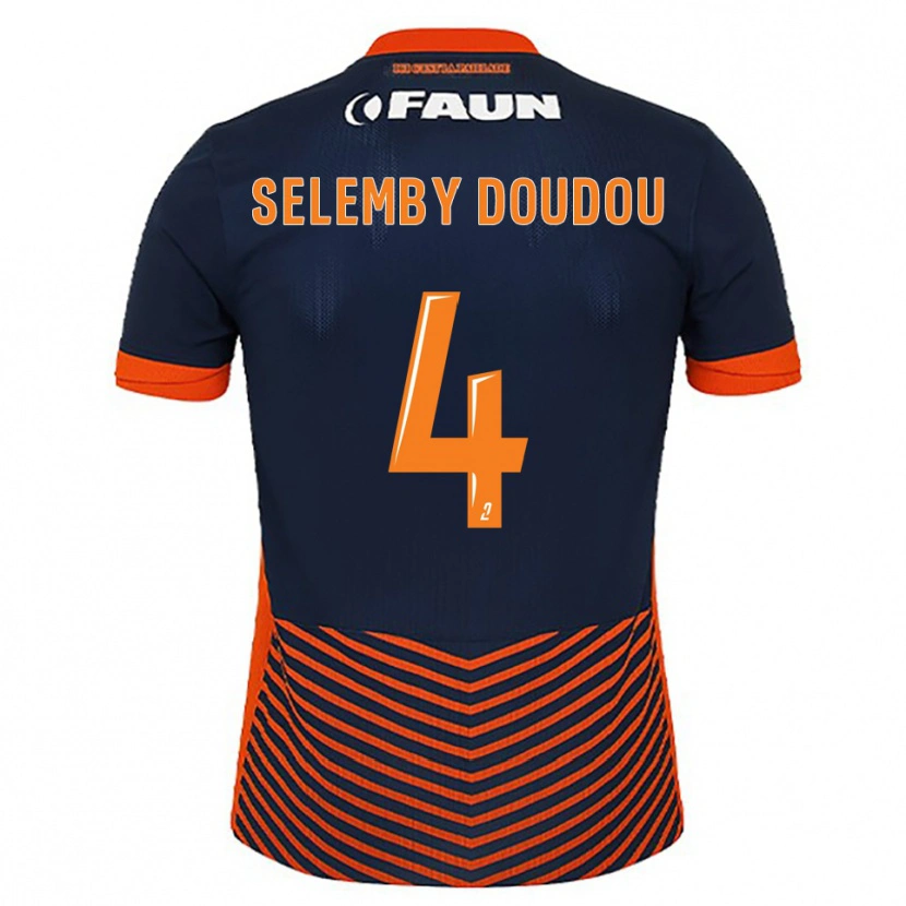 Danxen Bambino Maglia Destin Selemby Doudou #4 Blu Mezzanotte Arancione Kit Gara Home 2025/26 Maglietta