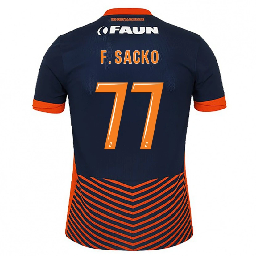 Danxen Bambino Maglia Falaye Sacko #77 Blu Mezzanotte Arancione Kit Gara Home 2025/26 Maglietta