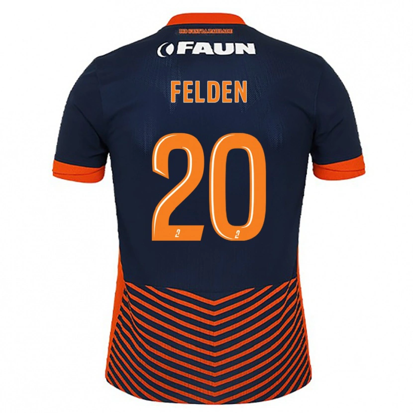 Danxen Bambino Maglia Agathe Felden #20 Blu Mezzanotte Arancione Kit Gara Home 2025/26 Maglietta