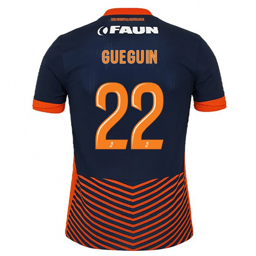 Danxen Bambino Maglia Axel Guéguin #22 Blu Mezzanotte Arancione Kit Gara Home 2025/26 Maglietta