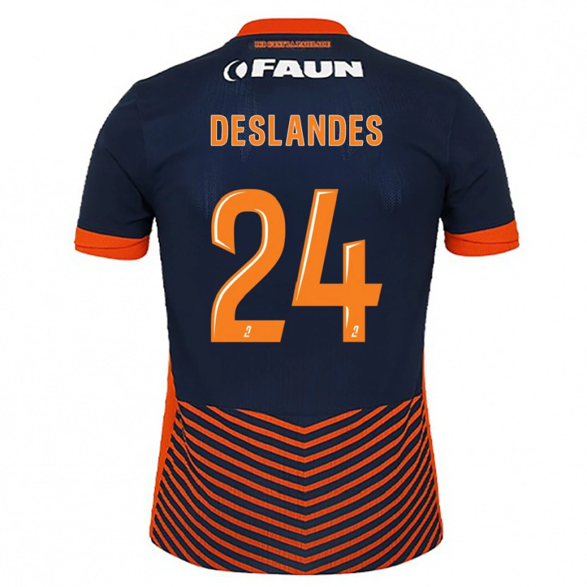 Danxen Bambino Maglia Océane Deslandes #24 Blu Mezzanotte Arancione Kit Gara Home 2025/26 Maglietta