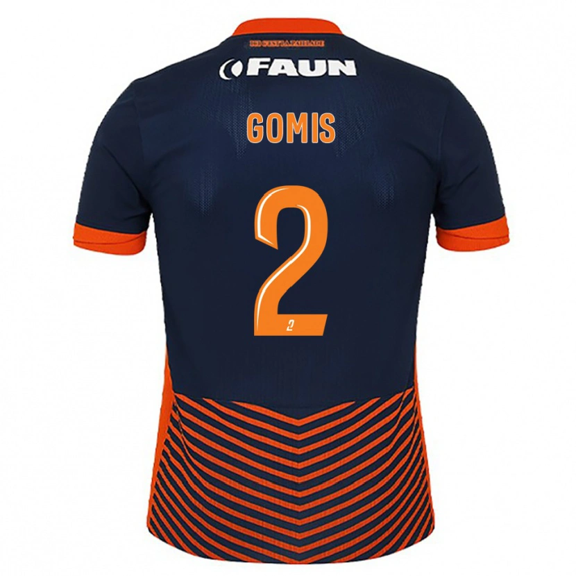 Danxen Bambino Maglia Kabissan Gomis #2 Blu Mezzanotte Arancione Kit Gara Home 2025/26 Maglietta