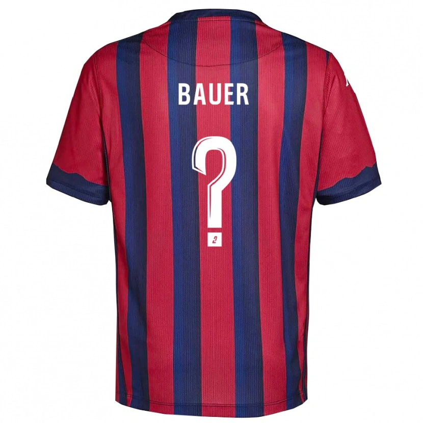 Danxen Bambino Maglia Hugo Bauer #0 Bordeaux Blu Marino Kit Gara Home 2025/26 Maglietta
