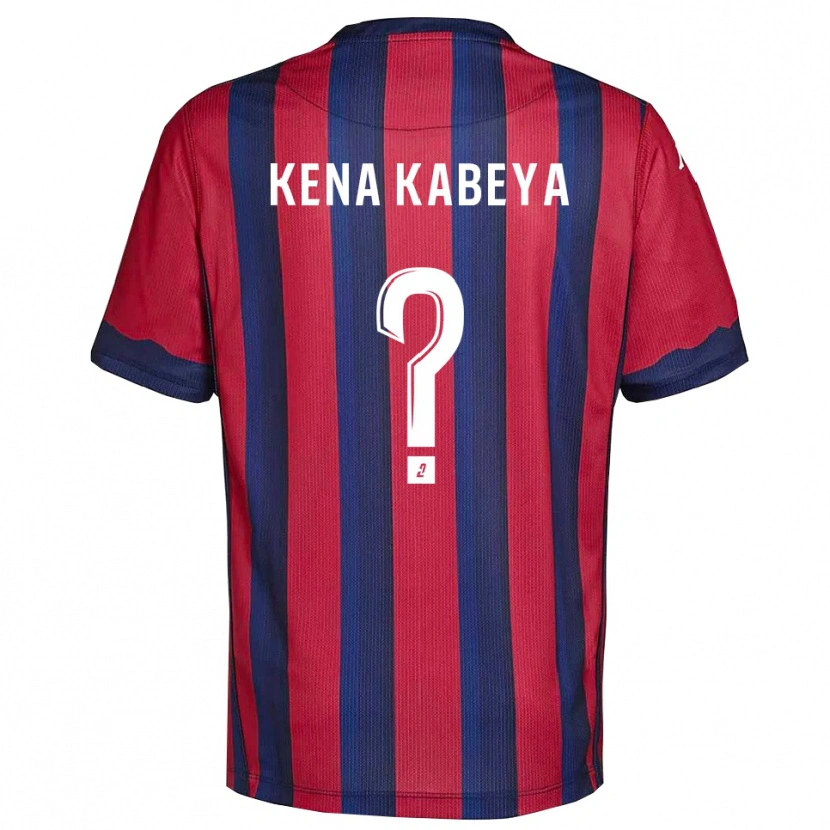 Danxen Bambino Maglia Ethan Kena Kabeya #0 Bordeaux Blu Marino Kit Gara Home 2025/26 Maglietta