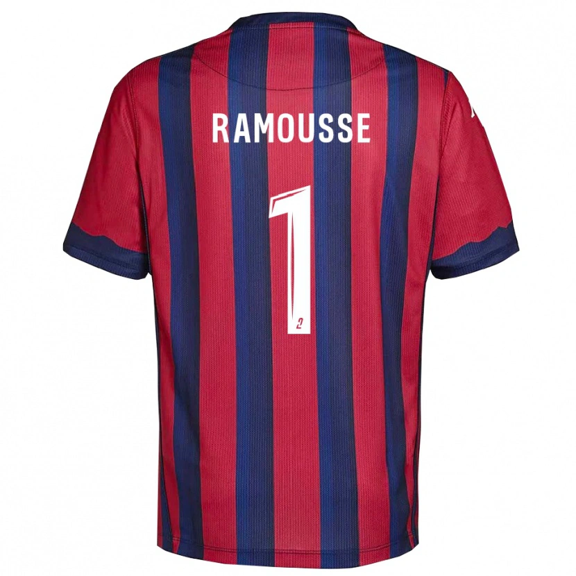 Danxen Bambino Maglia Théo Ramousse #1 Bordeaux Blu Marino Kit Gara Home 2025/26 Maglietta