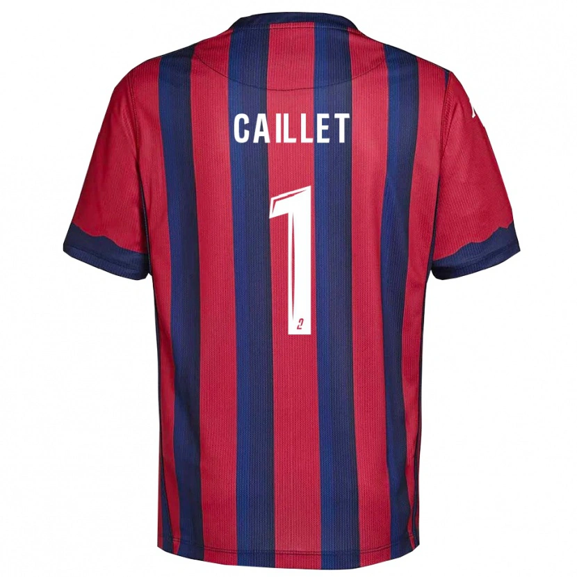 Danxen Bambino Maglia Flavie Caillet #1 Bordeaux Blu Marino Kit Gara Home 2025/26 Maglietta