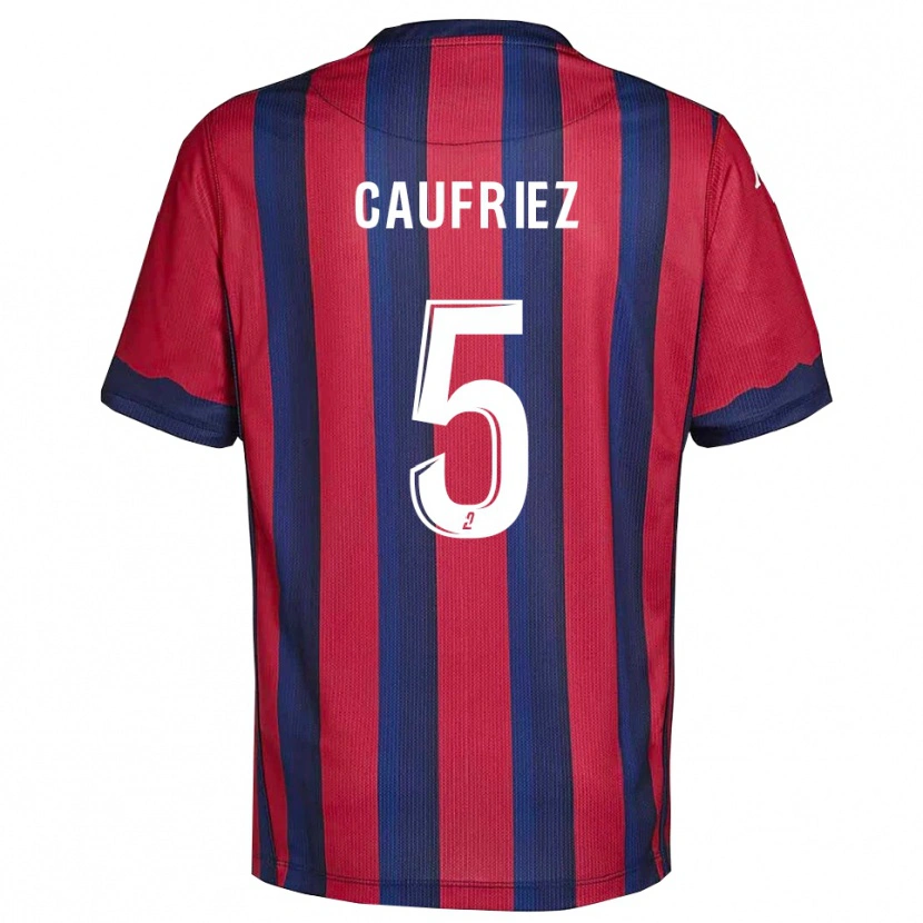 Danxen Bambino Maglia Maximiliano Caufriez #5 Bordeaux Blu Marino Kit Gara Home 2025/26 Maglietta
