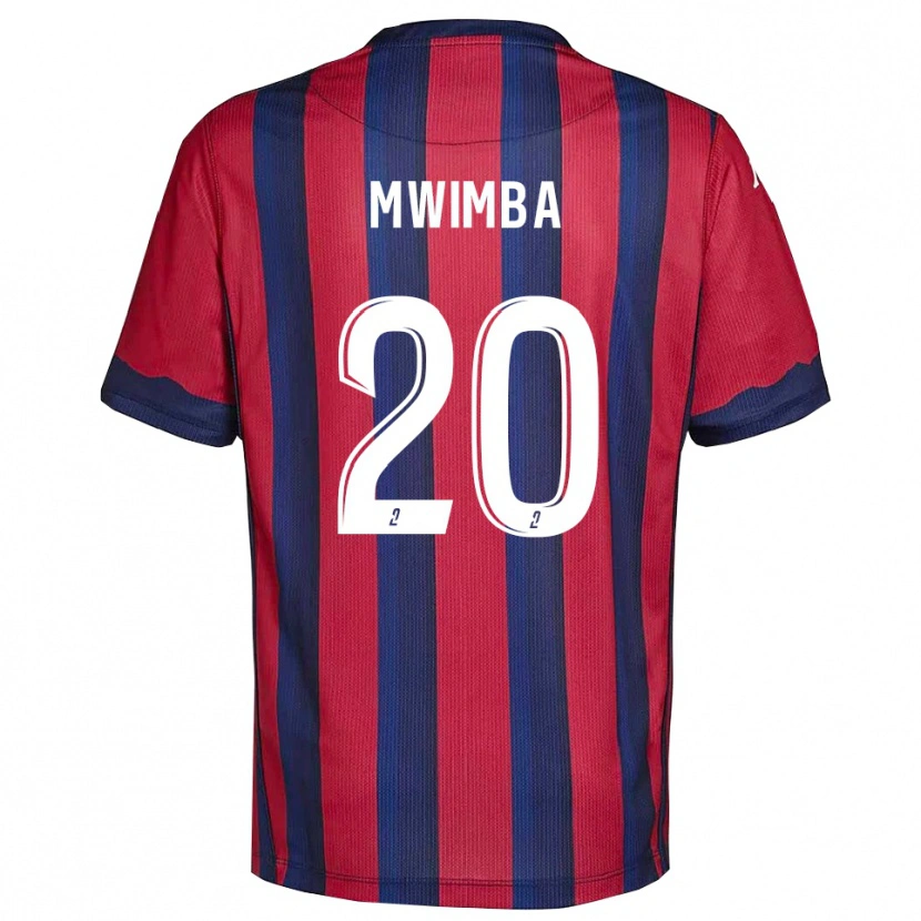Danxen Bambino Maglia Josué Mwimba Isala #20 Bordeaux Blu Marino Kit Gara Home 2025/26 Maglietta