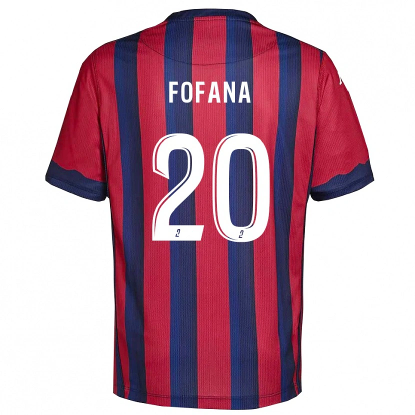 Danxen Bambino Maglia Oumou Fofana #20 Bordeaux Blu Marino Kit Gara Home 2025/26 Maglietta