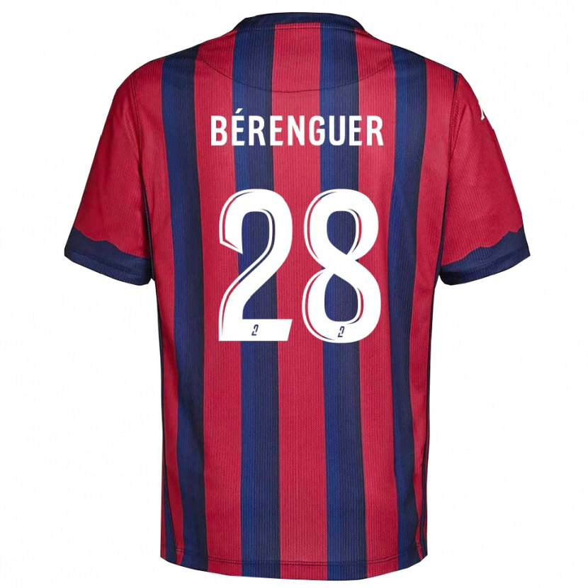 Danxen Bambino Maglia Camille Bérenguer #28 Bordeaux Blu Marino Kit Gara Home 2025/26 Maglietta