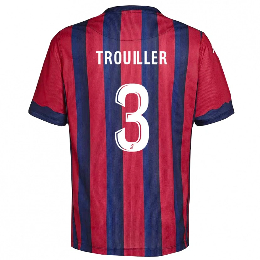 Danxen Bambino Maglia Fantine Trouiller #3 Bordeaux Blu Marino Kit Gara Home 2025/26 Maglietta