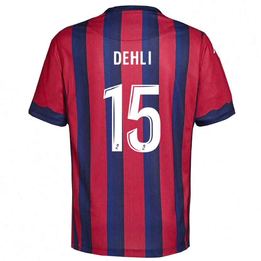 Danxen Bambino Maglia Yacine Dehli #15 Bordeaux Blu Marino Kit Gara Home 2025/26 Maglietta