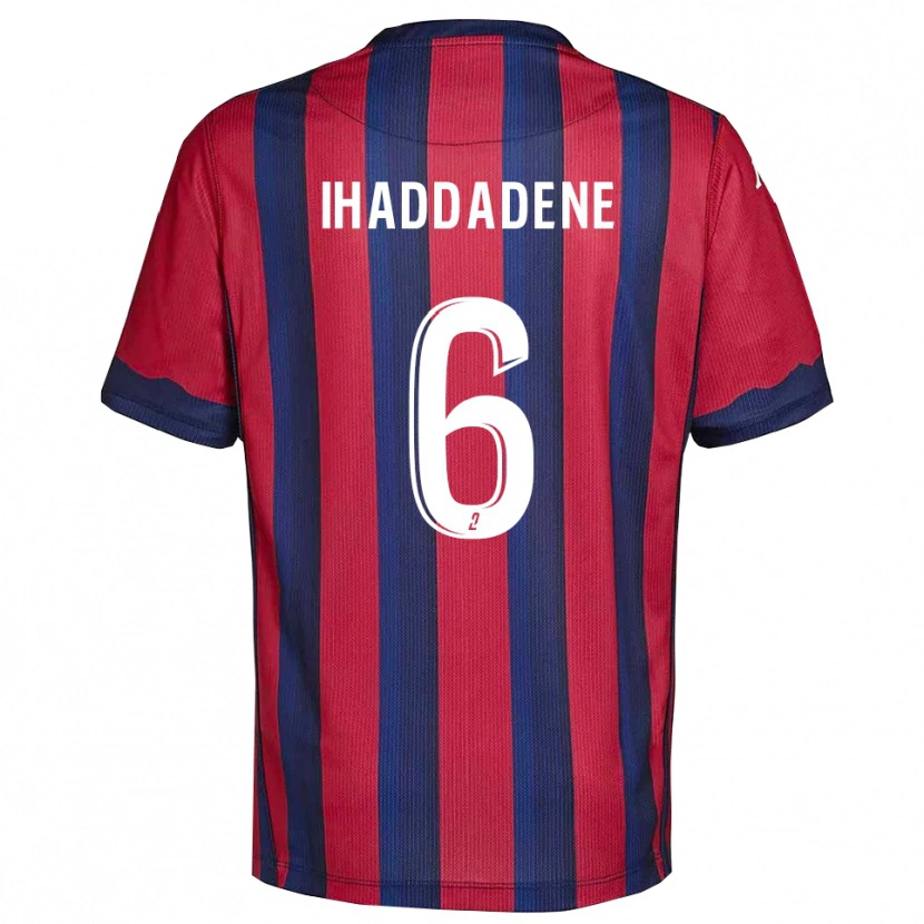 Danxen Bambino Maglia Ilan Ihaddadene #6 Bordeaux Blu Marino Kit Gara Home 2025/26 Maglietta