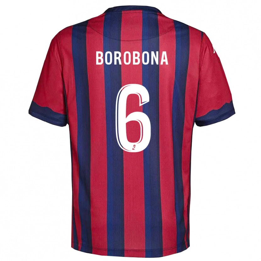 Danxen Bambino Maglia Uchaël Borobona #6 Bordeaux Blu Marino Kit Gara Home 2025/26 Maglietta