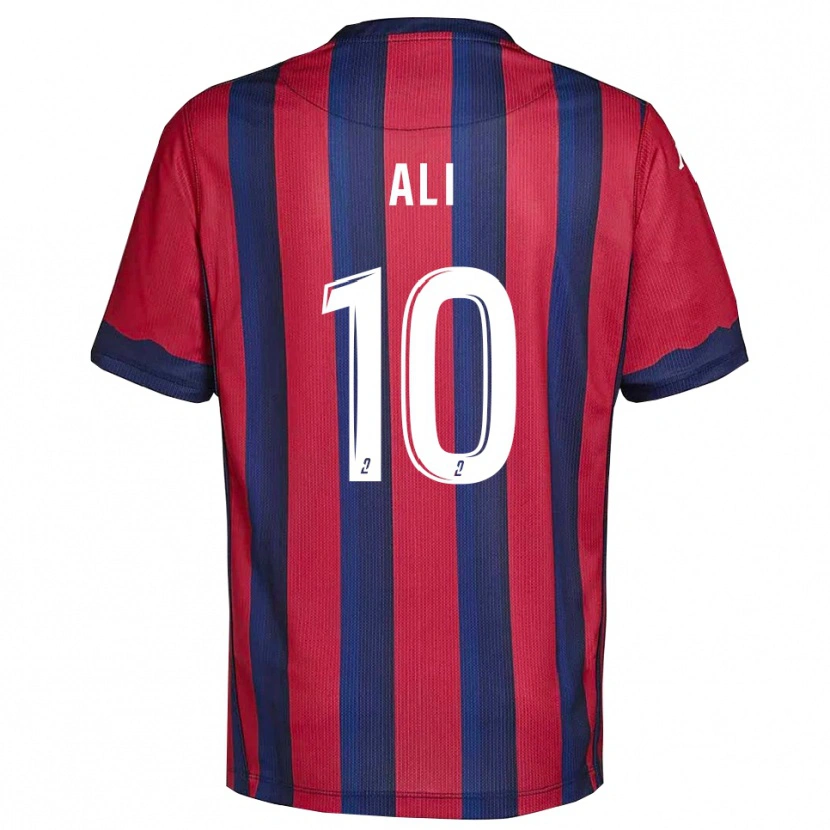 Danxen Bambino Maglia Ihlane Ali #10 Bordeaux Blu Marino Kit Gara Home 2025/26 Maglietta
