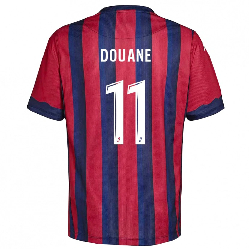 Danxen Bambino Maglia Maïdine Douane #11 Bordeaux Blu Marino Kit Gara Home 2025/26 Maglietta