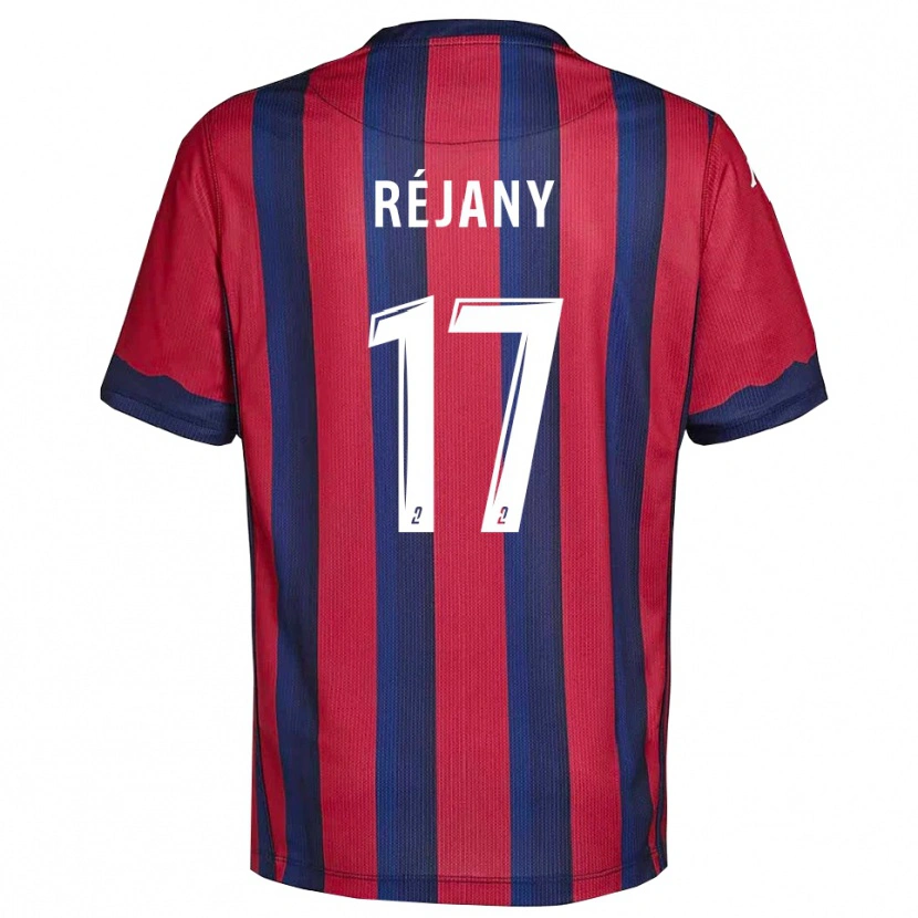 Danxen Bambino Maglia Louise Réjany #17 Bordeaux Blu Marino Kit Gara Home 2025/26 Maglietta