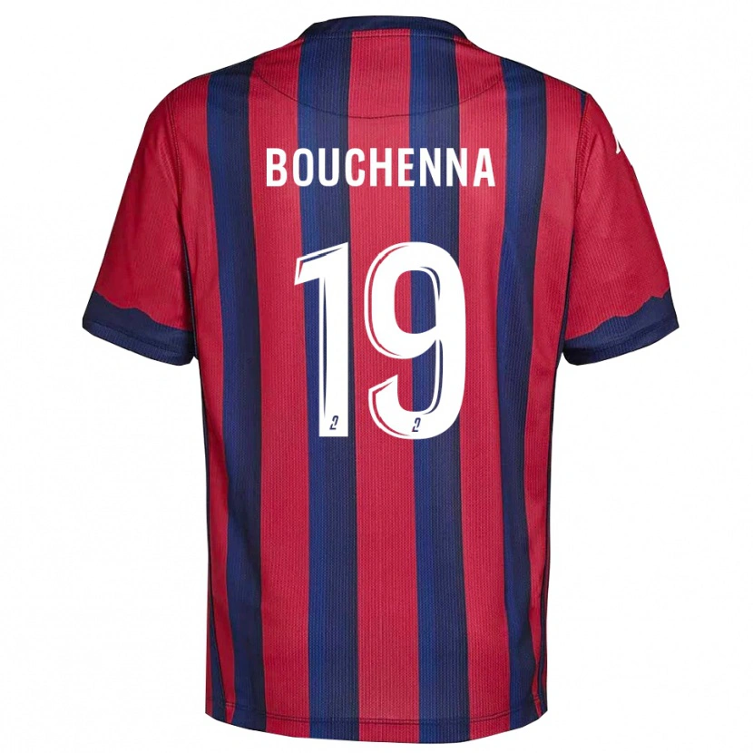 Danxen Bambino Maglia Mohamed-Amine Bouchenna #19 Bordeaux Blu Marino Kit Gara Home 2025/26 Maglietta