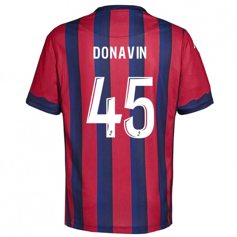 Danxen Bambino Maglia Matys Donavin #45 Bordeaux Blu Marino Kit Gara Home 2025/26 Maglietta