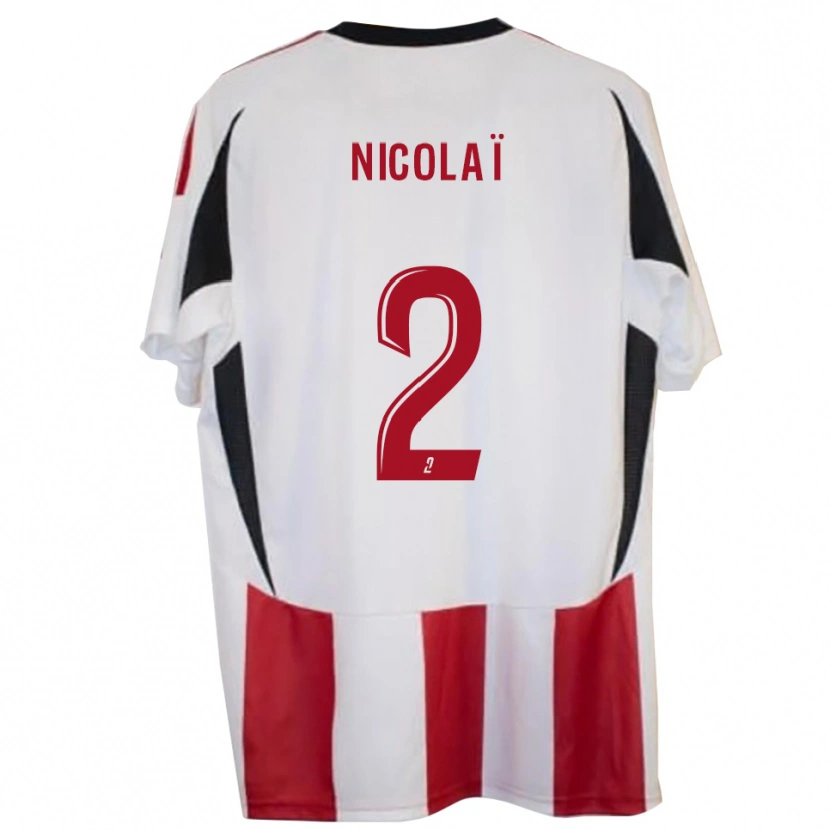 Danxen Bambino Maglia Dominique Nicolaï #2 Rosso Blu Kit Gara Home 2025/26 Maglietta