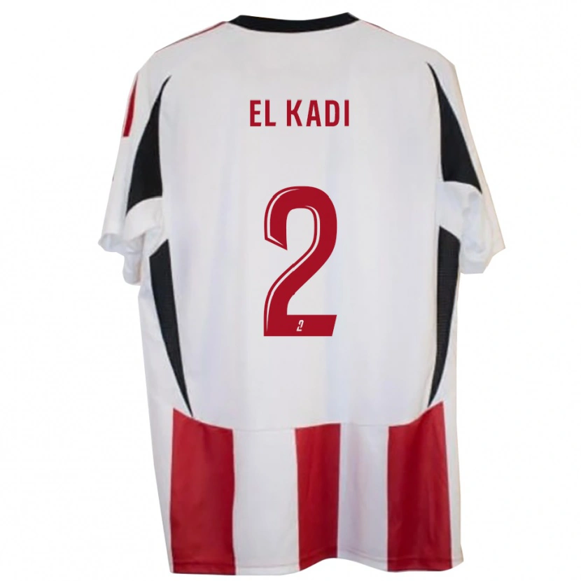 Danxen Bambino Maglia Marouane El Kadi #2 Rosso Blu Kit Gara Home 2025/26 Maglietta