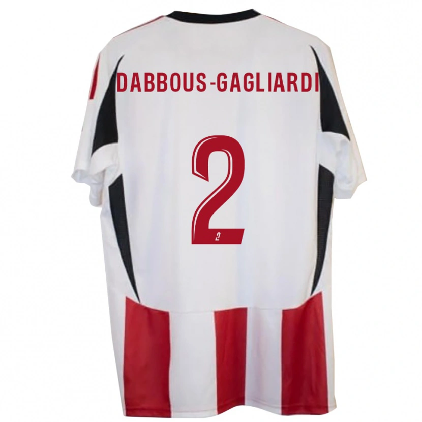 Danxen Bambino Maglia Yanis Dabbous-Gagliardi #2 Rosso Blu Kit Gara Home 2025/26 Maglietta