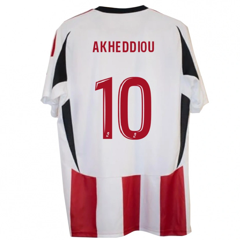 Danxen Bambino Maglia Rayan Akheddiou #10 Rosso Blu Kit Gara Home 2025/26 Maglietta
