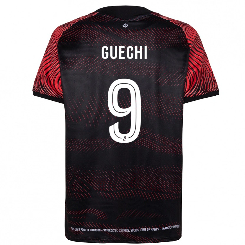 Danxen Bambino Maglia Abderraouf Guechi #9 Bianco Rosso Kit Gara Home 2025/26 Maglietta