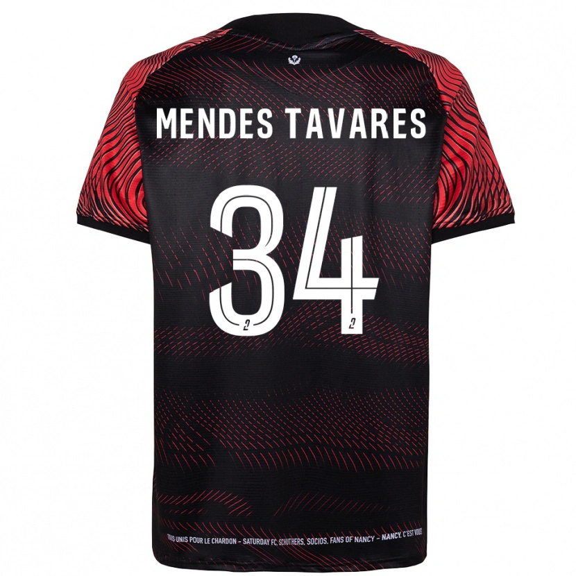 Danxen Bambino Maglia Carlos Mendes Tavares #34 Bianco Rosso Kit Gara Home 2025/26 Maglietta