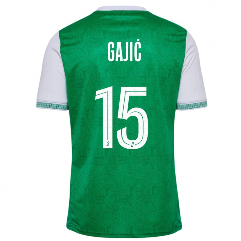 Danxen Bambino Maglia Aleksandra Gajić #15 Verde Bianco Kit Gara Home 2025/26 Maglietta