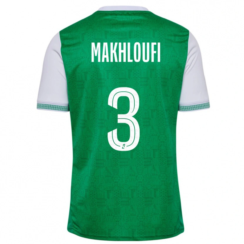 Danxen Bambino Maglia Maedine Makhloufi #3 Verde Bianco Kit Gara Home 2025/26 Maglietta