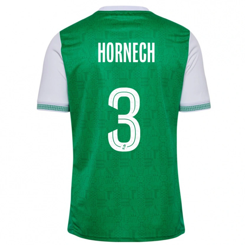 Danxen Bambino Maglia Ewan Hornech #3 Verde Bianco Kit Gara Home 2025/26 Maglietta