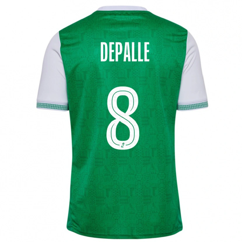 Danxen Bambino Maglia Valentin Depalle #8 Verde Bianco Kit Gara Home 2025/26 Maglietta