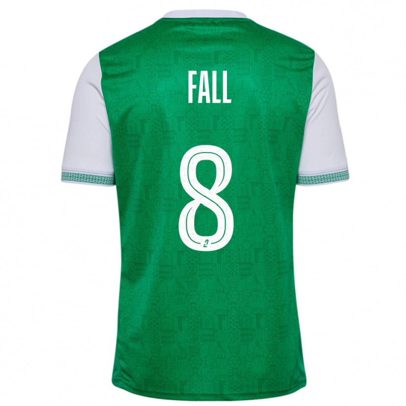 Danxen Bambino Maglia Cheikh Fall #8 Verde Bianco Kit Gara Home 2025/26 Maglietta