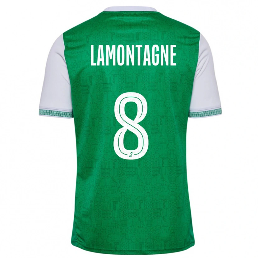 Danxen Bambino Maglia Alexandria Lamontagne #8 Verde Bianco Kit Gara Home 2025/26 Maglietta