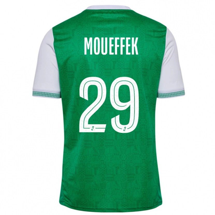 Danxen Bambino Maglia Aïmen Moueffek #29 Verde Bianco Kit Gara Home 2025/26 Maglietta