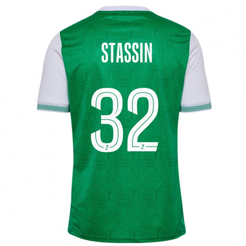 Danxen Bambino Maglia Lucas Stassin #32 Verde Bianco Kit Gara Home 2025/26 Maglietta