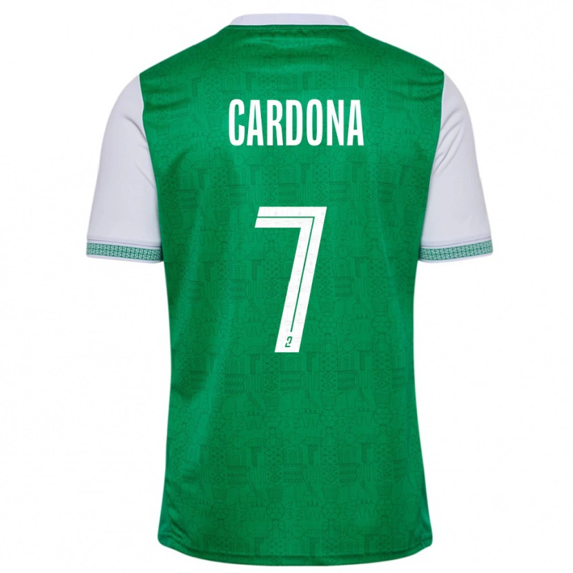 Danxen Bambino Maglia Irvin Cardona #7 Verde Bianco Kit Gara Home 2025/26 Maglietta