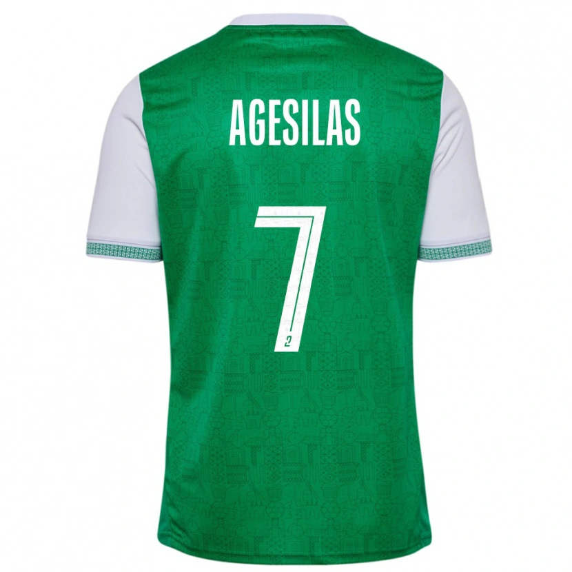 Danxen Bambino Maglia Meïvyn Agesilas #7 Verde Bianco Kit Gara Home 2025/26 Maglietta