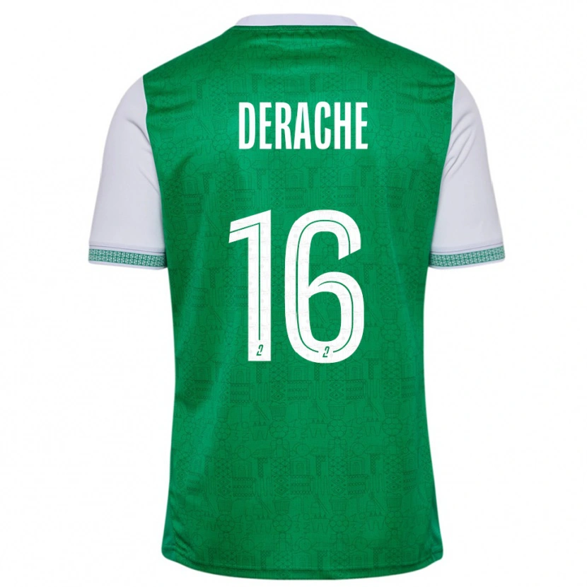 Danxen Bambino Maglia Joseph Derache #16 Verde Bianco Kit Gara Home 2025/26 Maglietta