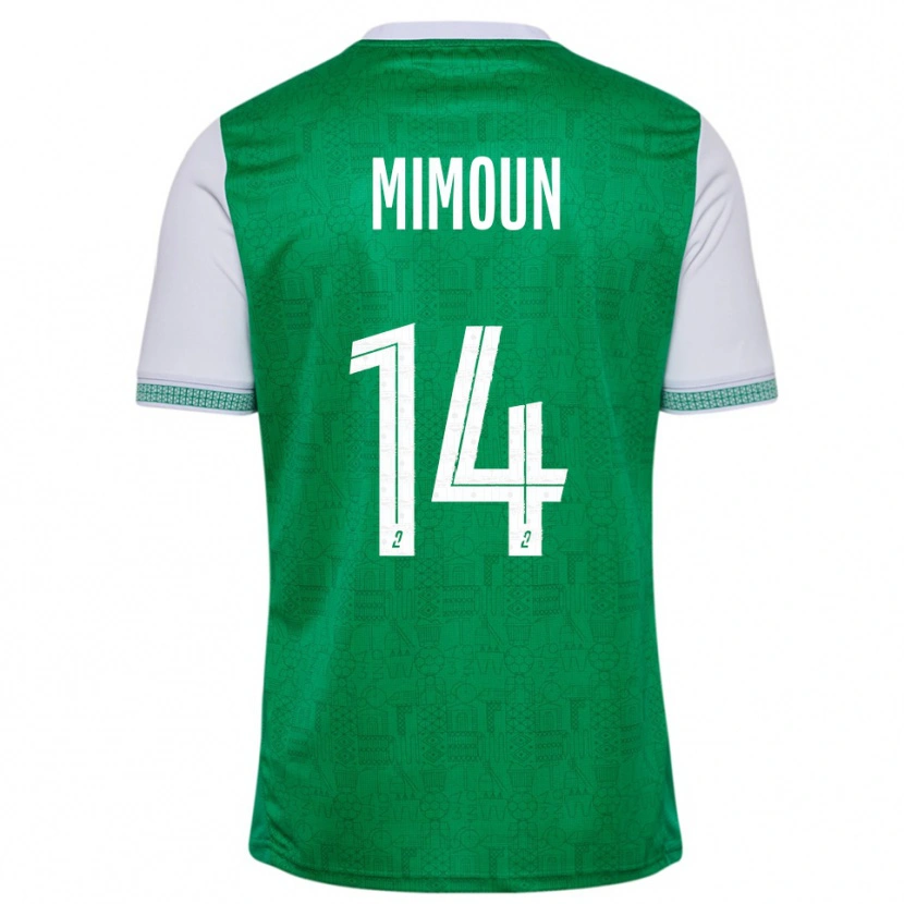 Danxen Bambino Maglia Yanis Mimoun #14 Verde Bianco Kit Gara Home 2025/26 Maglietta
