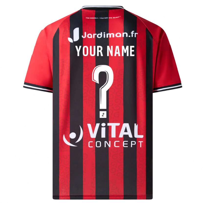 Danxen Bambino Maglia Il Tuo Nome #0 Rosso Nero Kit Gara Home 2025/26 Maglietta