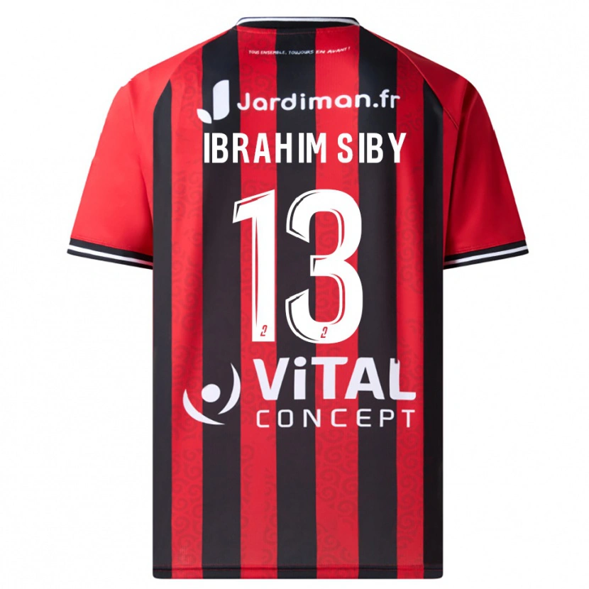Danxen Bambino Maglia Ben Ibrahim Siby #13 Rosso Nero Kit Gara Home 2025/26 Maglietta