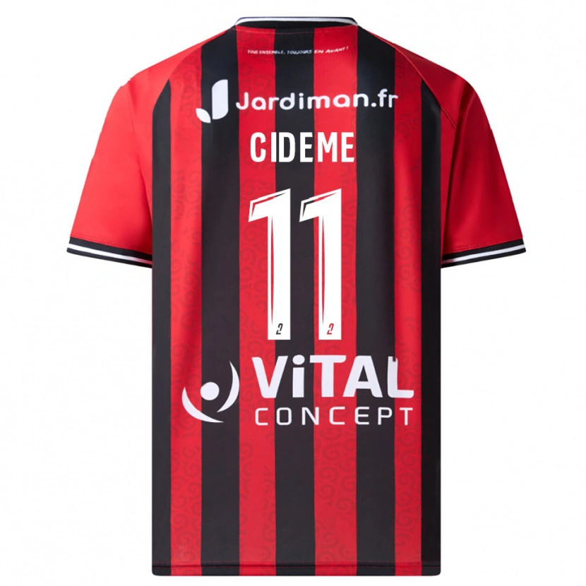 Danxen Bambino Maglia Evan Cideme #11 Rosso Nero Kit Gara Home 2025/26 Maglietta