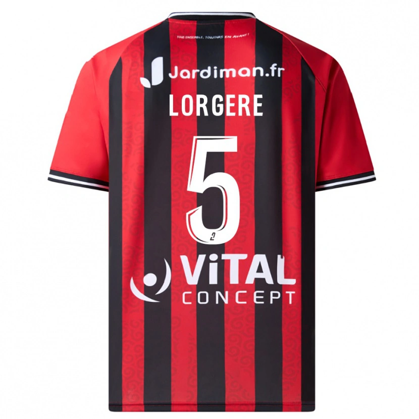 Danxen Bambino Maglia Charlotte Lorgere #5 Rosso Nero Kit Gara Home 2025/26 Maglietta