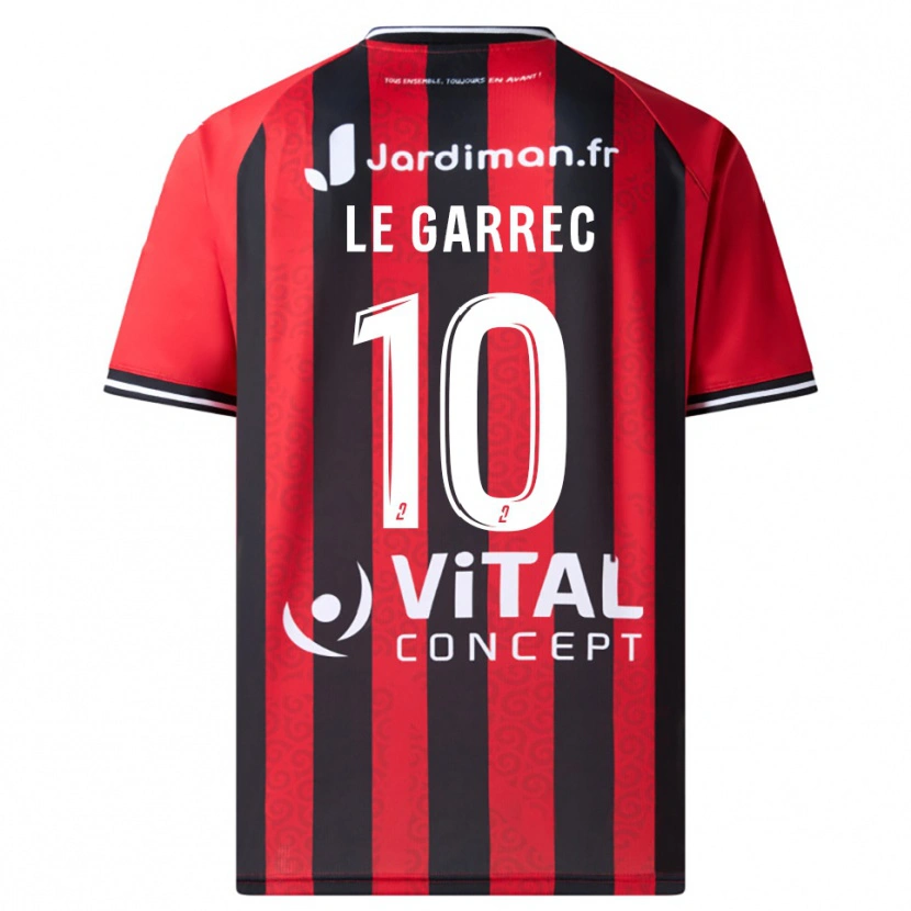 Danxen Bambino Maglia Léa Le Garrec #10 Rosso Nero Kit Gara Home 2025/26 Maglietta