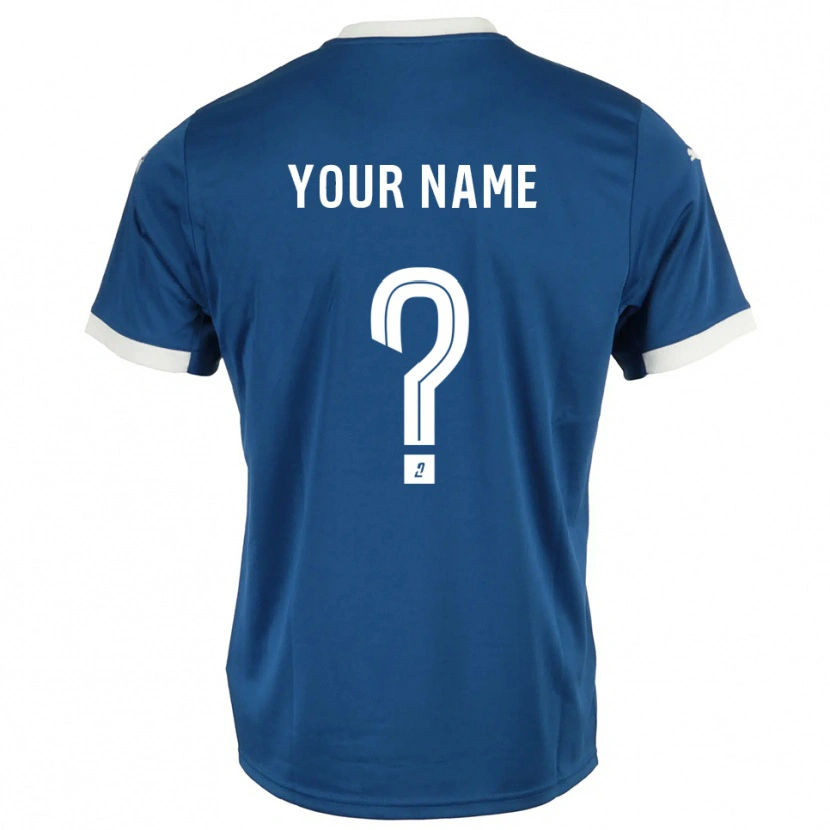 Danxen Bambino Maglia Il Tuo Nome #0 Blu Bianco Kit Gara Home 2025/26 Maglietta